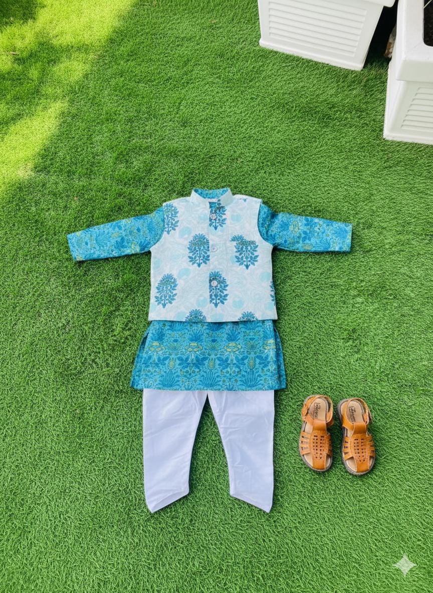 Boys Cotton Kurta Set: Indian Ethnic Festive Wear