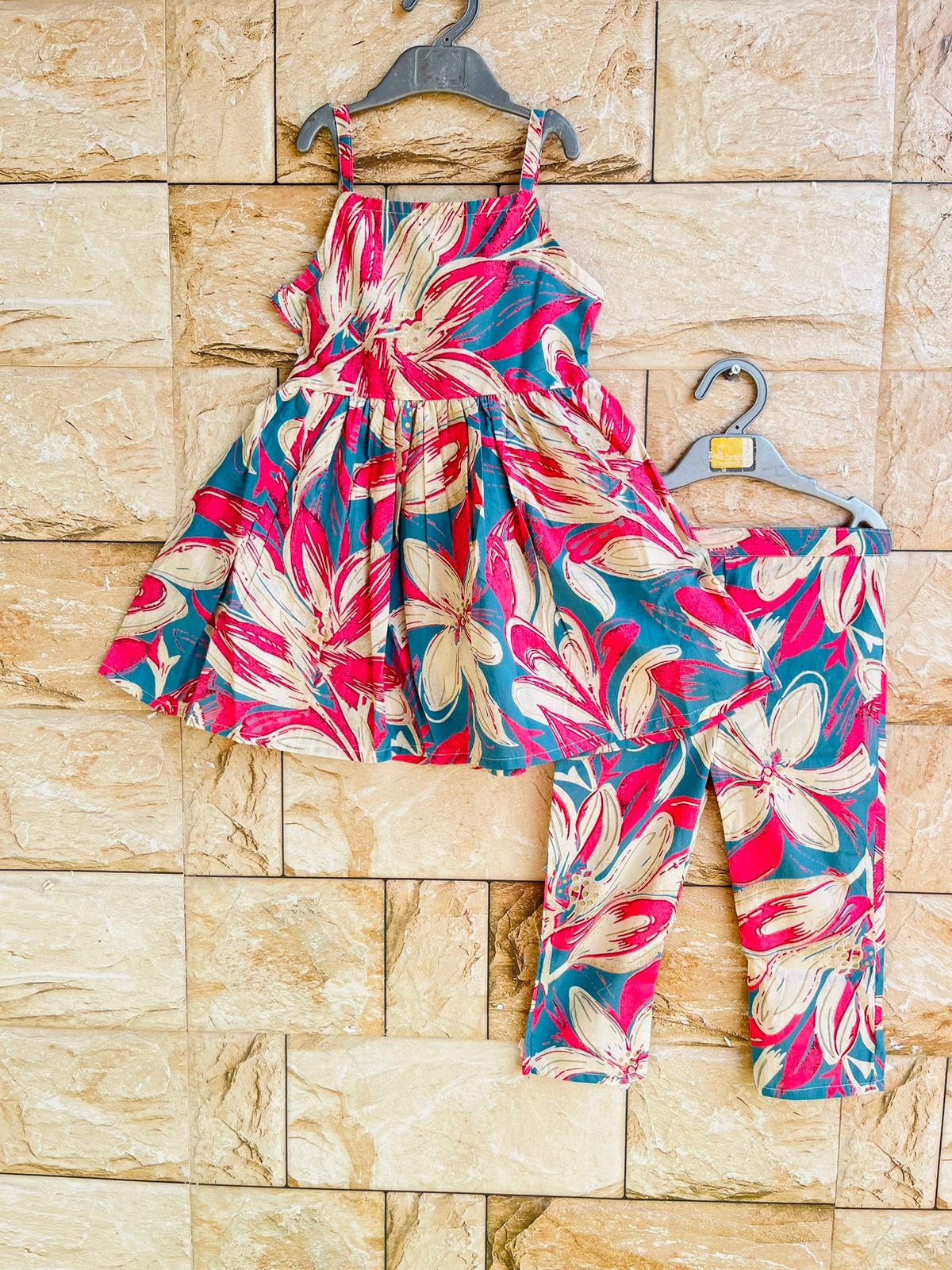 Floral Cotton Salwar Suit, Toddler Indian Dress Set