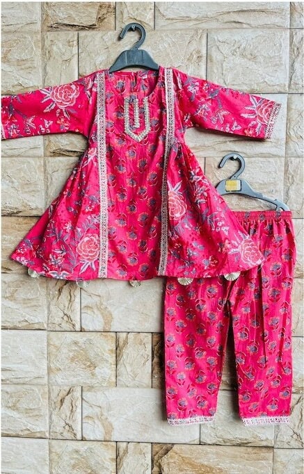 Indian Cotton Salwar Suit, Sharara Kurta Set, Baby Toddler Dress