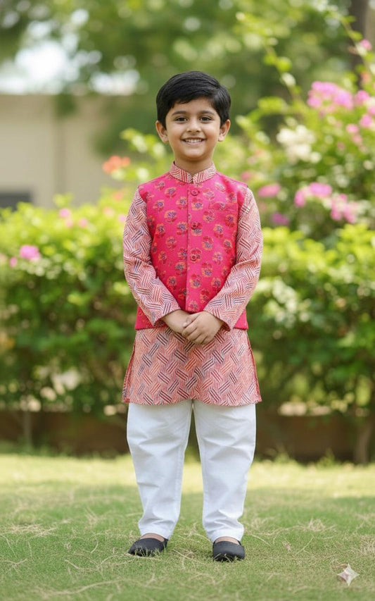 Boys' Cotton Kurta Set - Indian Festive Wear