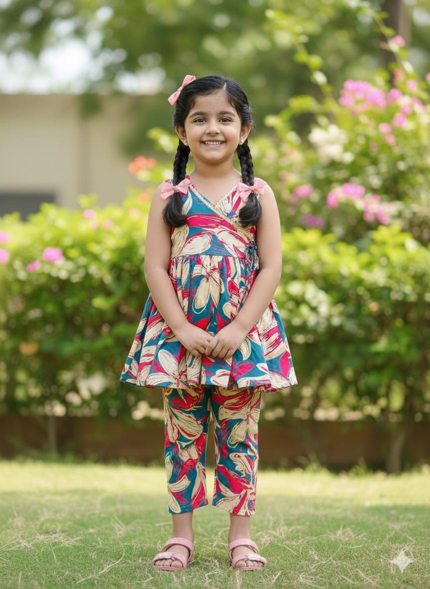 Floral Cotton Salwar Suit, Toddler Indian Dress Set