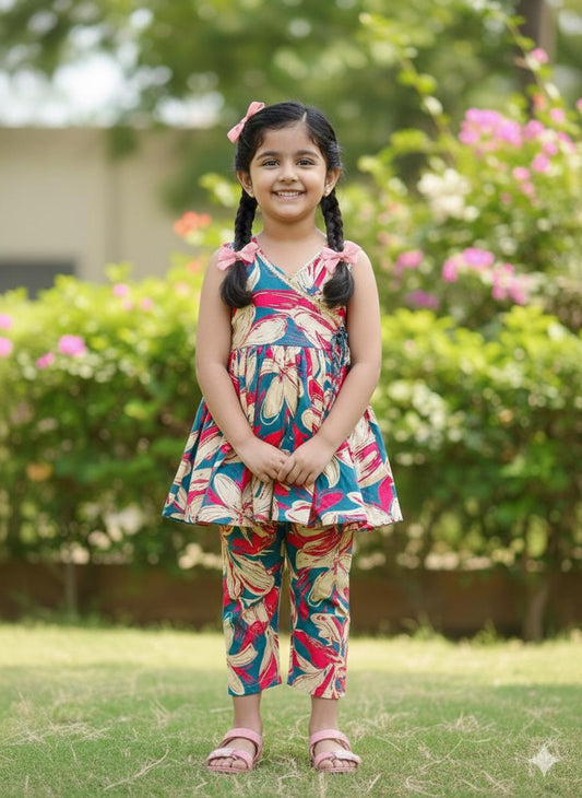 Floral Cotton Salwar Suit, Toddler Indian Dress Set
